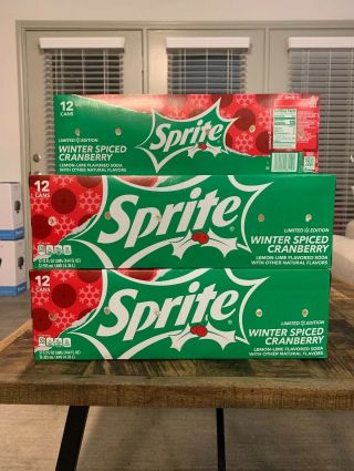 Sprite Winter Spiced Cranberry 12 Pack Limited Edition Fast Exotic Pop