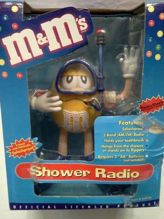 M&m’s Yellow M&m Character Scuba Diver Shower Radio W/ Toothbrush Holder