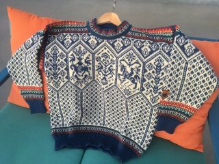 Vtg 1990s Dale Of Norway Lillehammer Wool Sweater Olympics Christmas Holiday