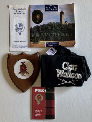 Clan Wallace Plaque,  T - Shirt,  And Books