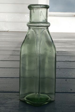 Antique Citron - Lime Green Civil War Era Pickle Jar - Applied Finish