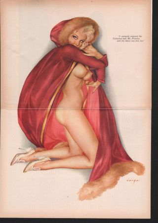 Vargas Playboy Feb 1969 Sexy Platinum Blonde In Red Cape And Hood 11x16