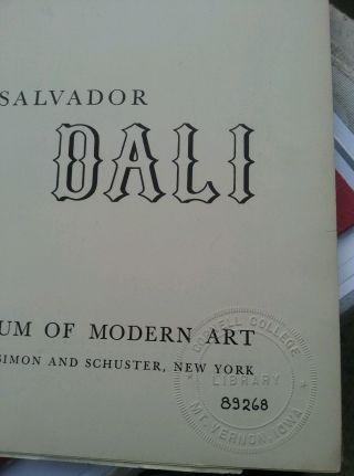 Salvador Dali James Thrall Soby Museum Of Modern Art Book 1946