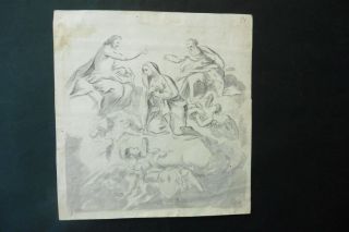 Flemish School 16thc - Religious Scene Attr.  Jacob De Backer - Ink Drawing