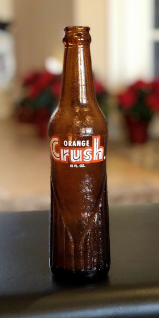 Vintage Amber Brown Orange Crush 10 Oz Pop/ Soda Bottle -,  Graphics,  1965