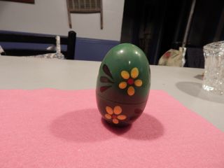 Vintage Hand Painted Wood Nesting Eggs - Made In Poland