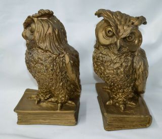 1962 Owl Universal Statuary Corp Bookends Vintage 852 Mid - Century Modern 8.  5 "