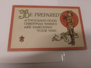 Boy Scout Christmas Postcard 1920 