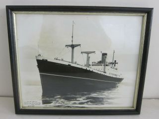 2 Vtg 1941 Ww2 Us Maritime Commission Seattle Cargo Ship B/w Photo Framed 8x10