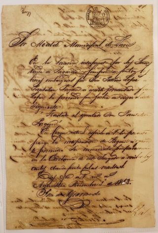 Antique Spanish Colonial Document / Lares / Aguadilla Puerto Rico / 1863 4