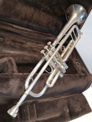 Vintage BACH STRADIVARIUS 37 ML Professional Silver Trumpet w/ case.  Estate Item 3