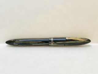 Vintage Sheaffer Fountain Pen - Green & Black Stripe 5 Nib Feather Touch