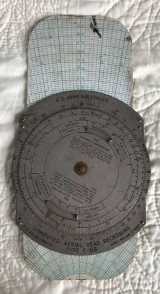 Wwii Us Army Air Forces Aerial Dead Reckoning Computer Type E - 6b