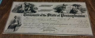 1866 Harrisburg Pennsylvania Check Treasurer Of The State Of Pennsylvania