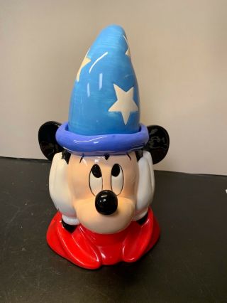 Vintage Disney Mickey Mouse Wizard Ceramic Cookie Jar