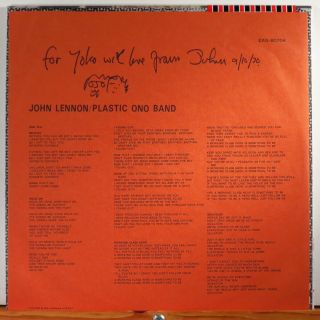 JOHN LENNON - Plastic Ono Band Japan 1977 LP w/ OBI,  insert NM Beatles 3