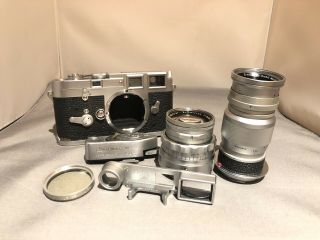 Leica Wetzlar M3 Rangefinder Doublestroke Extra Lense Light Meter Goggles Vtg