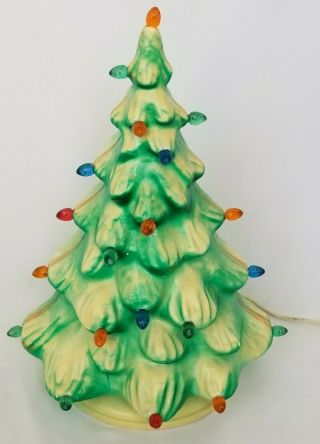 Vintage Union Products Blow Mold Plastic 12 " Lighted Christmas Tree