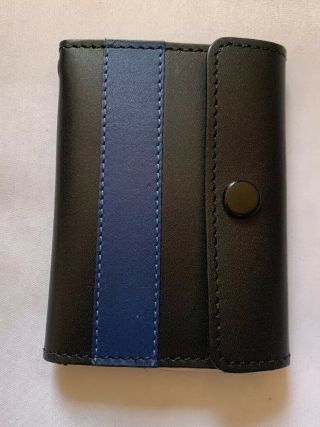 Thin Blue Line Snap Wallet Fits Nypd Detective Shield Cut - Out Id Holder