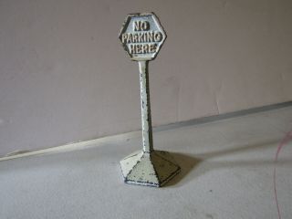 Vintage Antique Arcade Cast Iron Sign - No Parking Here