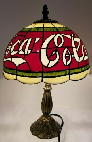Tiffany Style Coca Cola Faux Stained Glass Lamp 16 