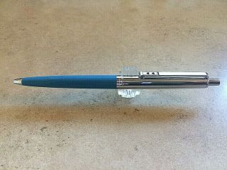 Paper Mate Regular Profile Light Blue W/chrome Cap Ballpoint Pen Writes Blue