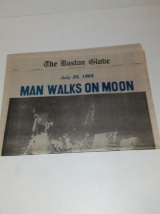 Boston Globe July 20,  1969 Apollo11 Moon Landing Color