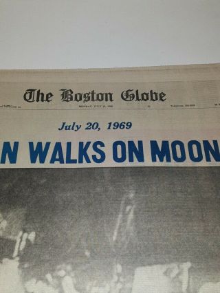 BOSTON GLOBE July 20,  1969 Apollo11 Moon Landing COLOR 2