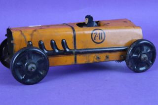 Vintage Tin Litho Wind Up 7 - 11 Race Car
