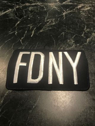 Rare Vtg 80s Fdny 8” X 5” Patch Blue White Big Iron On Jacket Display Nyc Large