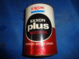 Exxon Plus Motor Oil Quart Cardboard Can - Vintage