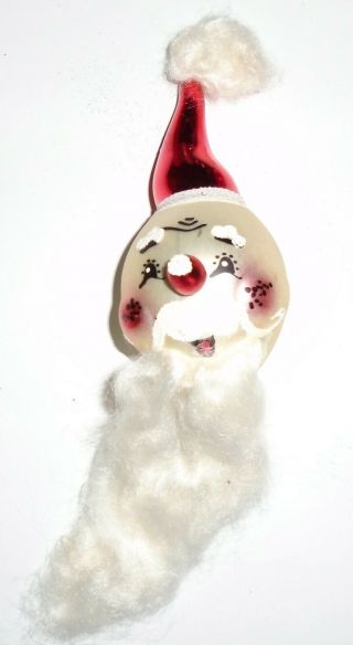 Rare Vintage Italian Glass Christmas Ornament Italy Santa Head