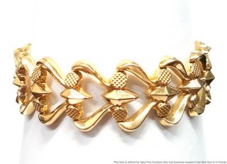 18k Yellow Gold Vintage Art Deco Ladies Unusual Heavy Wide Bracelet 23.  7g