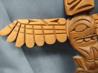 Vintage Ray Williams Native Indian Art Northwest Coast Totem Pole Wood Carving 3