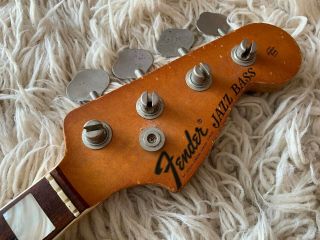 Vintage 1972 Fender American Jazz Bass Neck Rosewood Usa Tuners & Back Plate 70s