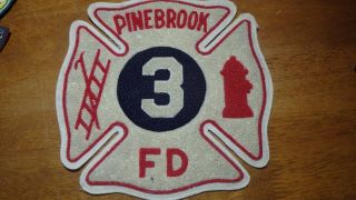 Rare Pinebrook Jersey Fire Department Patch Chenille Material 1950 