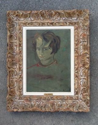 Vintage Oil Painting Portrait Of A Young Man By Jean Pascal Listed French Artist