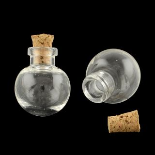 Small Glass Mini Bottles Vials Oval Round Hexagon Jars Clear Pendants Uk