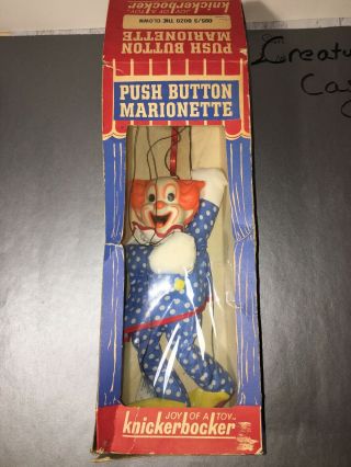 Vintage 1960’s Knickerbocker 12 " Bozo The Clown Marionette Puppet