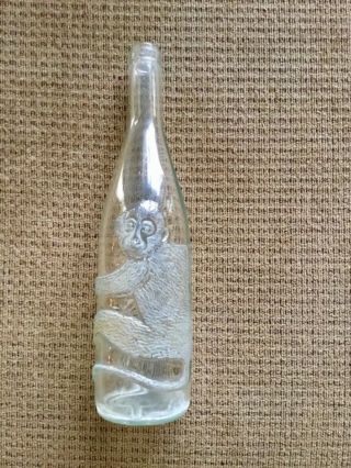 Vintage Clear Glass Monkey Bottle - Two Monkeys.  75l,  12 1/4” Tall - Fun
