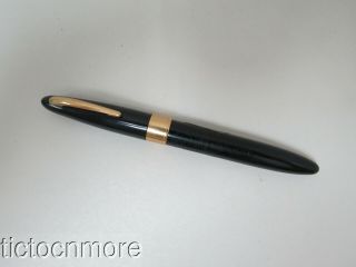 Vintage Sheaffer Valiant White Dot Black & Gft Fountain Pen Lifetime 14k Nib