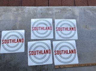 (5) Vintage Southland Oil Co.  Gas Pump Decals Mississippi Advertising