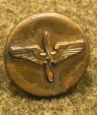 Ww2 Type 3 Screw Back Us Army Air Corps Aaf Wings Collar Disk Uniform Insignia