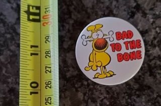1991 Grimmy Bad To The Bone Dog Cartoon Button Badge Pin Pinback
