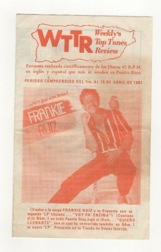 Vintage Booklet / Radio Station Top Tunes - Hits / Puerto Rico / 1987