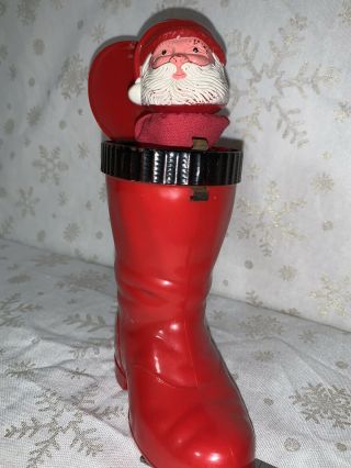 Hard Plastic Knickerbocker Rosbro Santa In Boot Pop Up Toy (1940’s/1950’s)