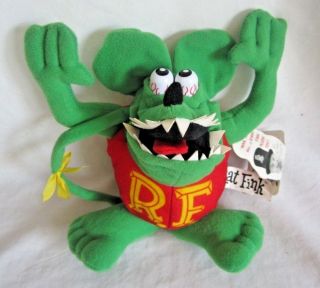 Rare Rat Fink Green 7 " Plush Doll,  (bh)