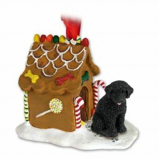 Portuguese Water Dog Dog Ginger Bread House Christmas Ornament