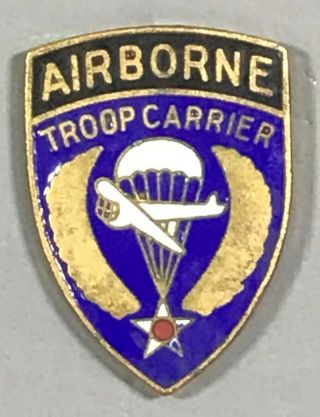 Wwii Army Airborne Troop Carrier Dui Di Unit Crest Pb Nhm
