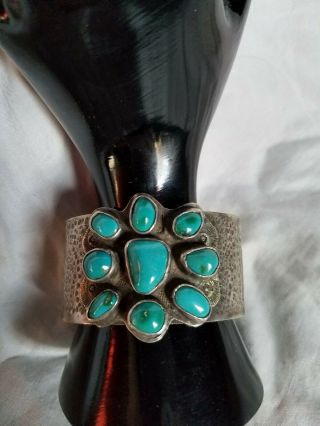 Vintage Native American Multi - Stone Turquoise Cuff Bracelet